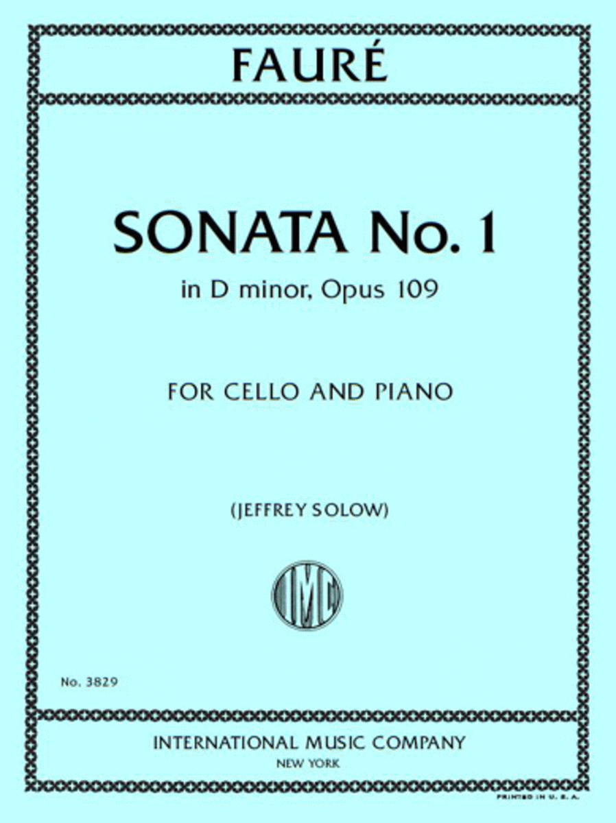 Cello Sonata No.1 In D Minor, Opus 109
