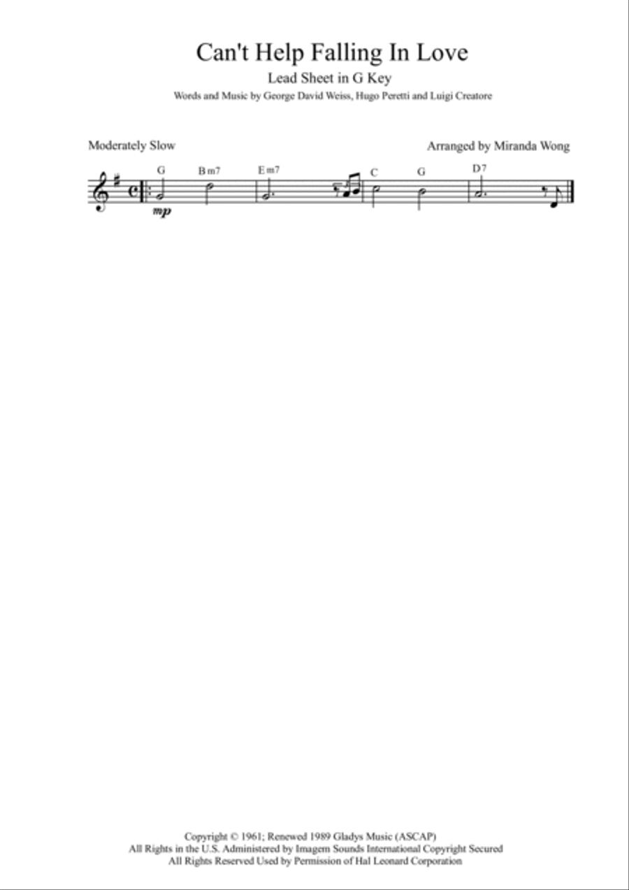 Can't Help Falling In Love Piano Trio scores gallery preview page 1