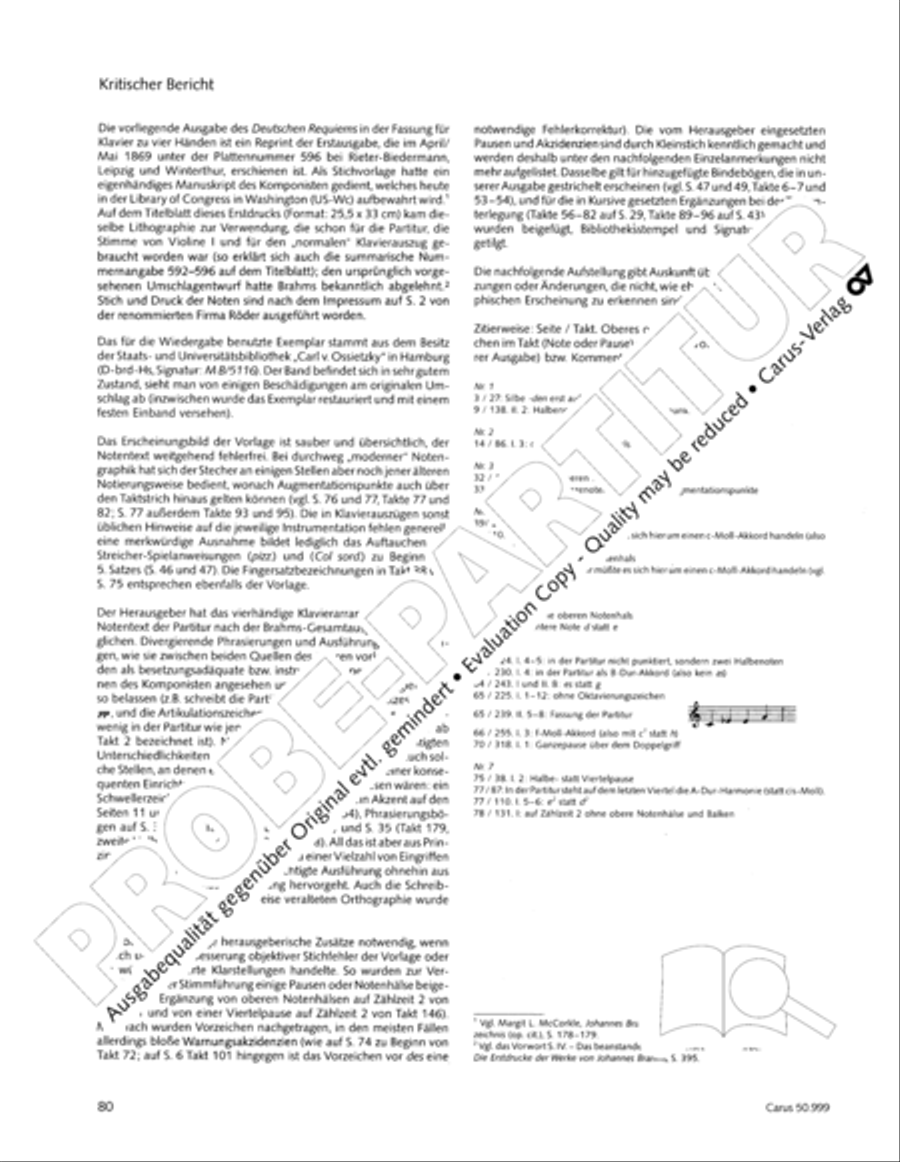 Ein Deutsches Requiem (German Requiem) Piano Duet scores gallery preview page 89