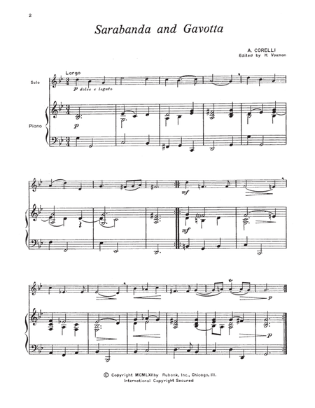 Sarabande And Gavotte, Op. 5