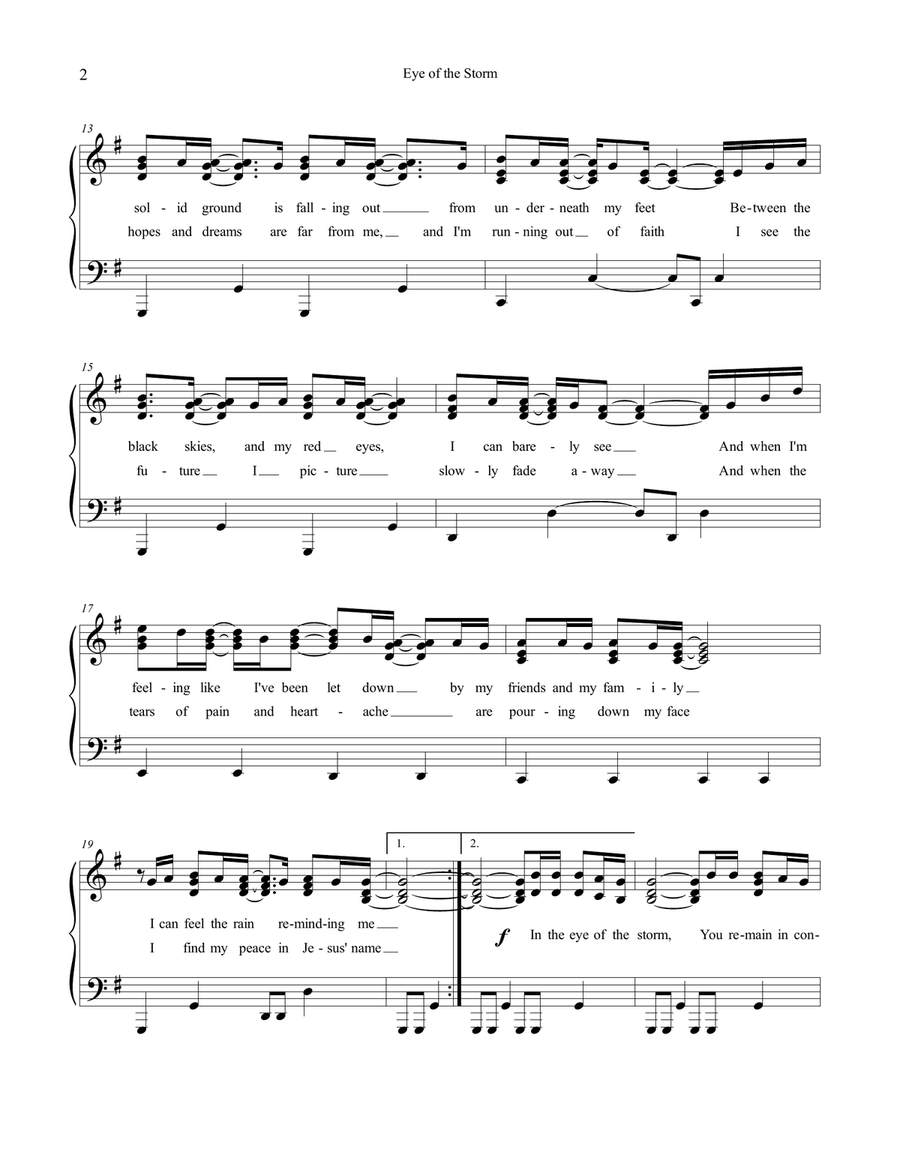 Eye Of The Storm Eye Of The Storm Piano, Vocal scores gallery preview page 2