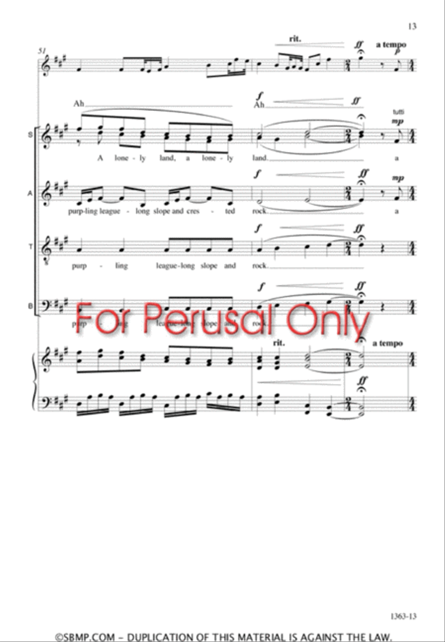 A Lonely Land - SATB Octavo 4-Part scores gallery preview page 12