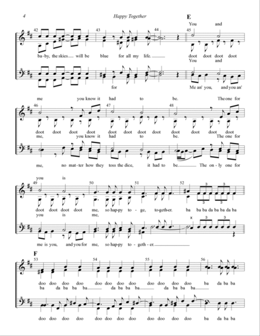 Happy Together (arr. Liz Garnett) SSAA scores gallery preview page 4