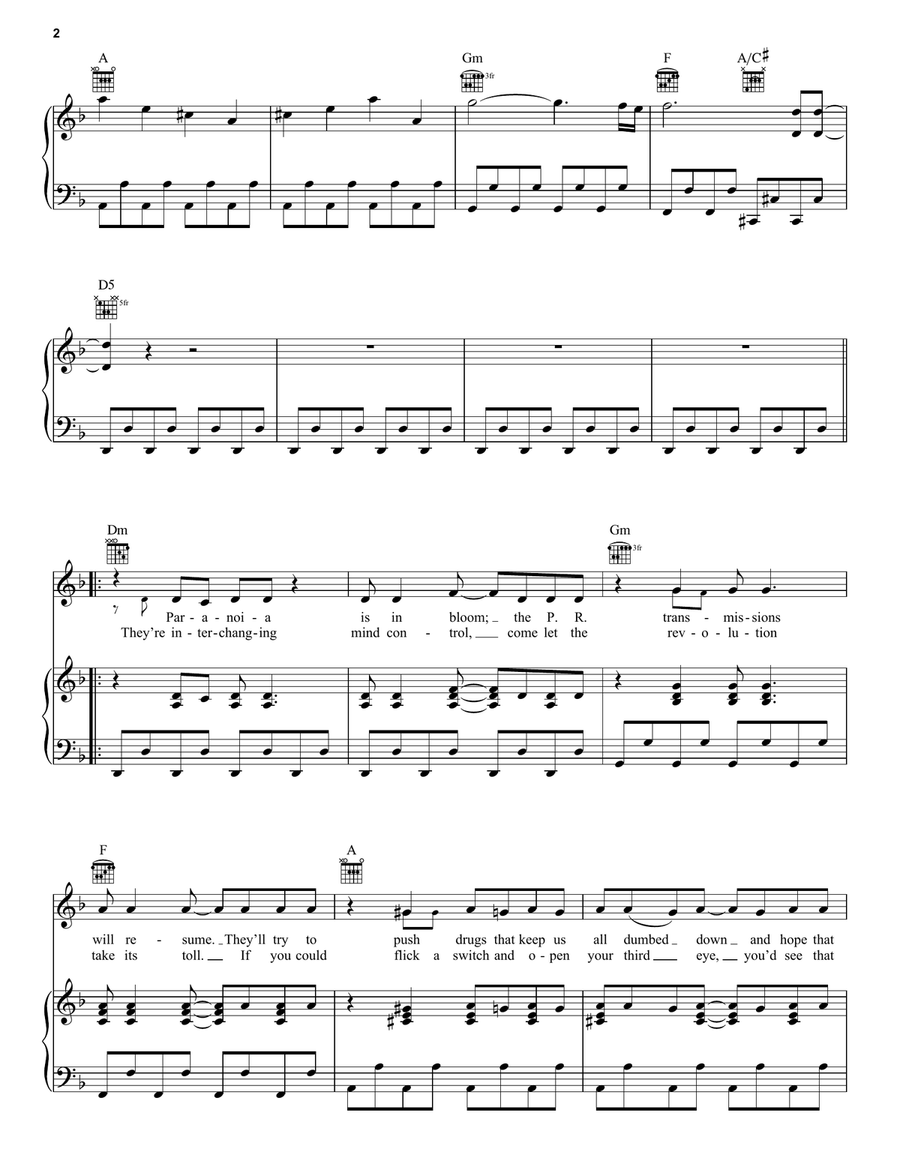 Uprising Piano, Vocal, Guitar scores gallery preview page 2