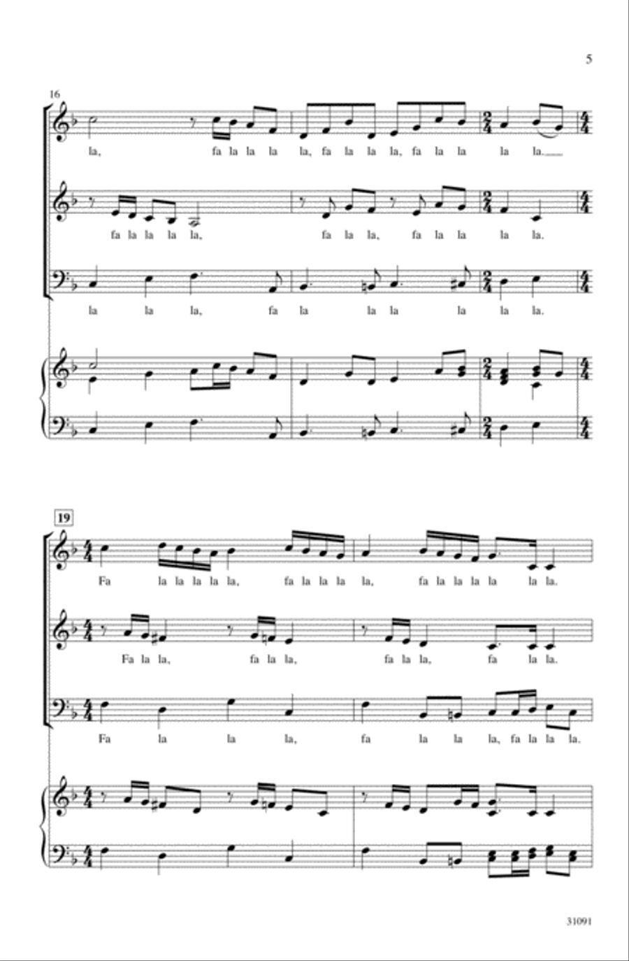 Christmas a la Fa La La 3-Part scores gallery preview page 4