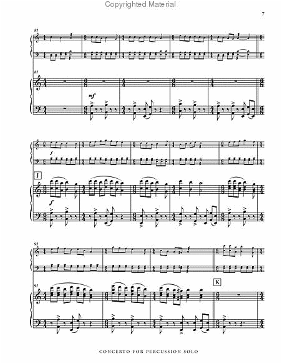 Concerto for Percussion Solo (piano reduction) Percussion Ensemble scores gallery preview page 8