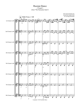 Russian Dance ("Trepak") (from "The Nutcracker Suite") (F) (Clarinet Octet)