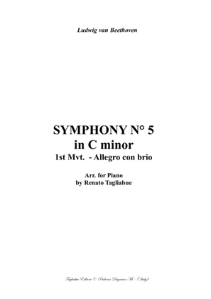 Book cover for SYMPHONY N° 5 in C minor - Allegro con brio - Arr. for Piano