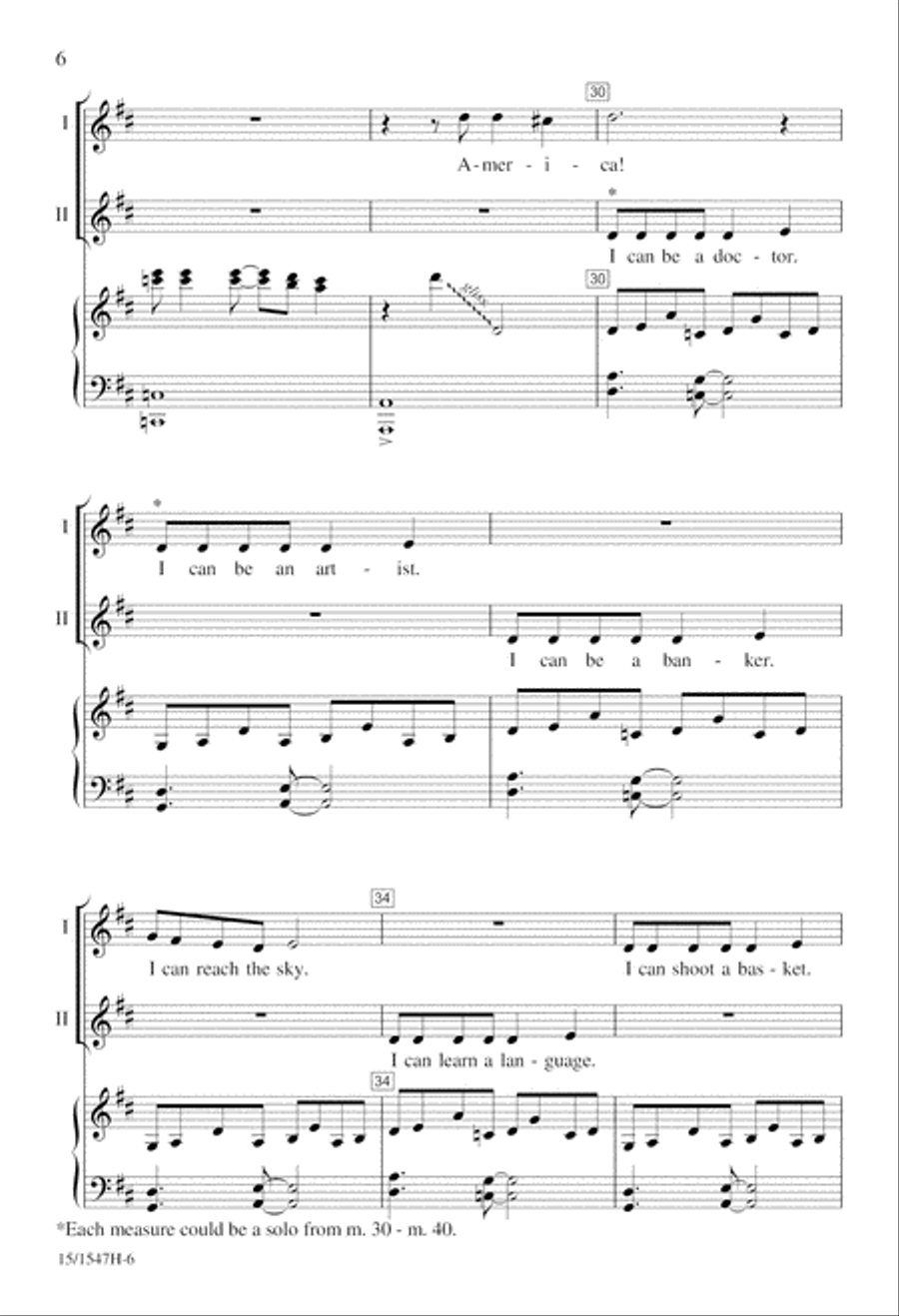 America, the Free America, the Free 2-Part scores gallery preview page 6