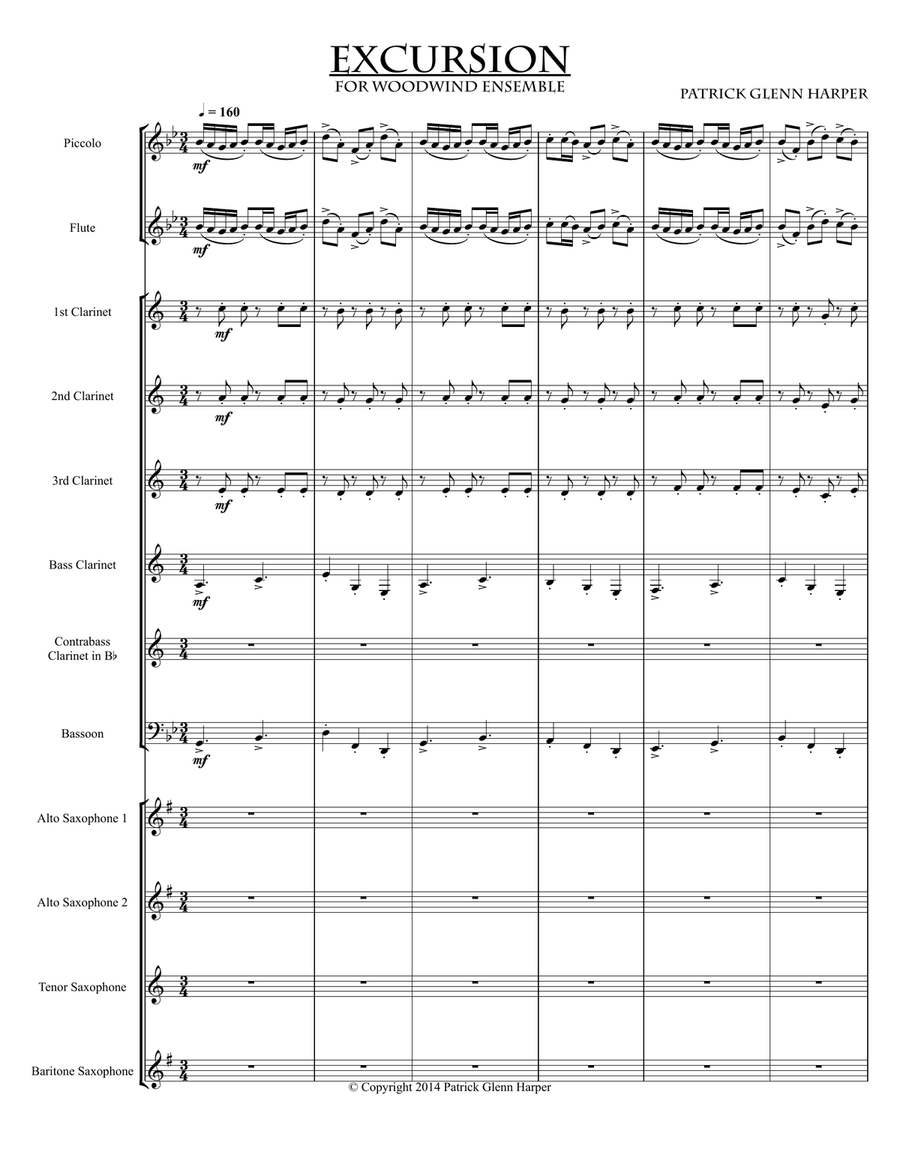Excursion for Woodwind Ensemble Woodwind Ensemble scores gallery preview page 2