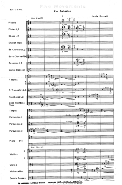 [Bassett] Five Movements for Orchestra