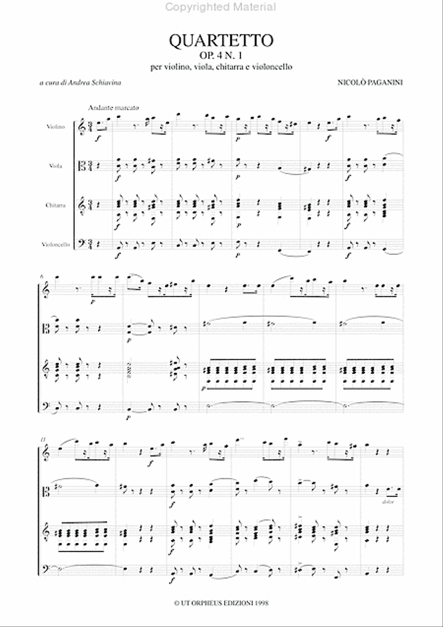 Quartet Op. 4 No. 1 for Violin, Viola, Guitar and Violoncello String Orchestra scores gallery preview page 2