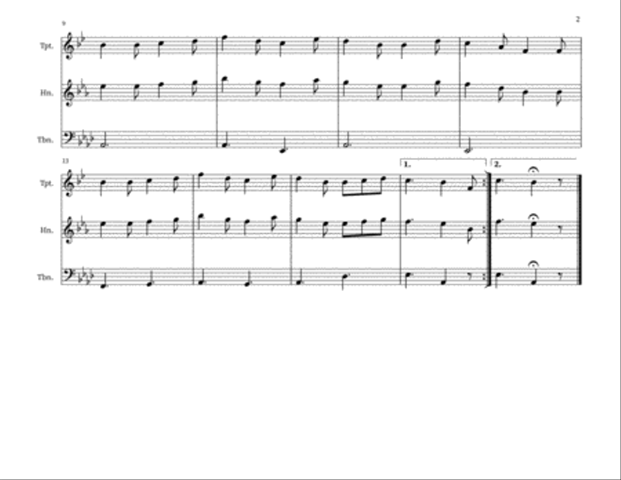 I Saw Three Ships Brass Ensemble scores gallery preview page 2