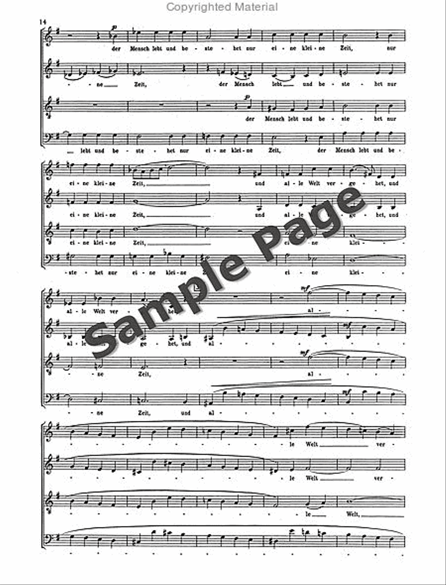 Vom Wesen Und Vergehen Op. 45 4-Part scores gallery preview page 15