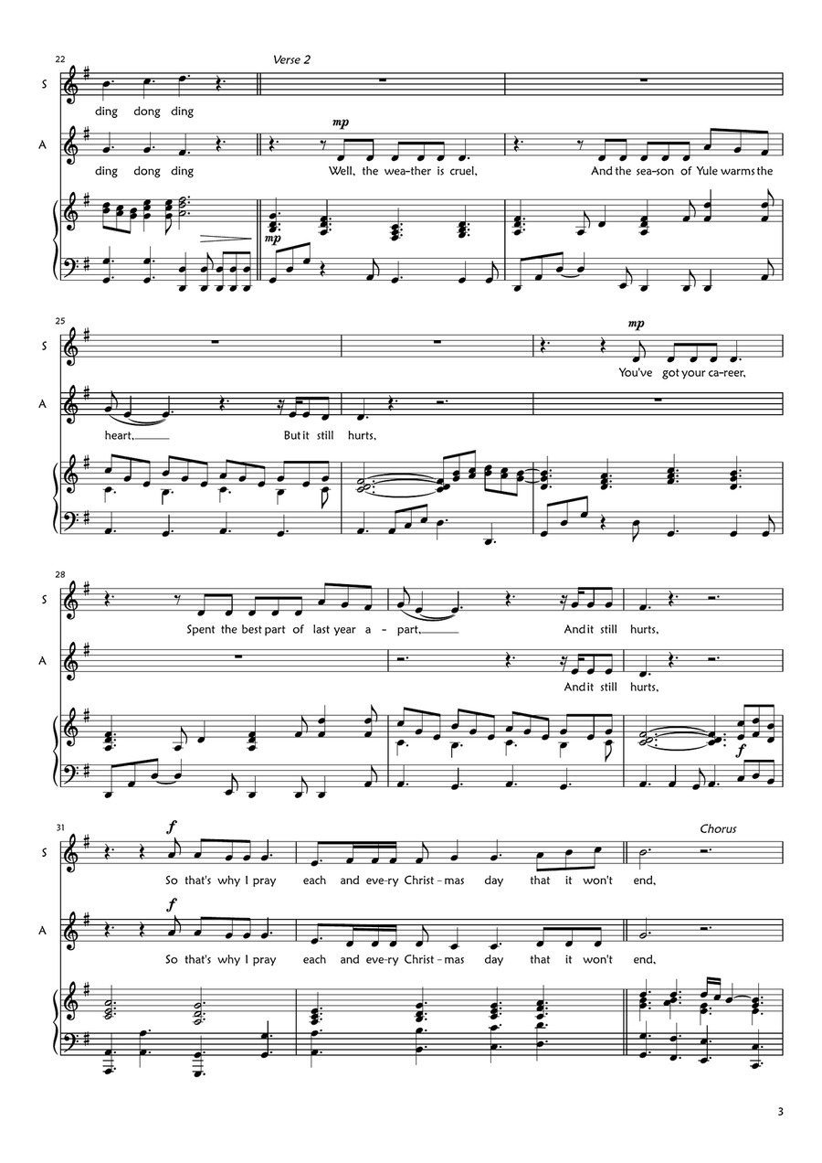 Christmas Time (don't Let The Bells End) SA scores gallery preview page 3