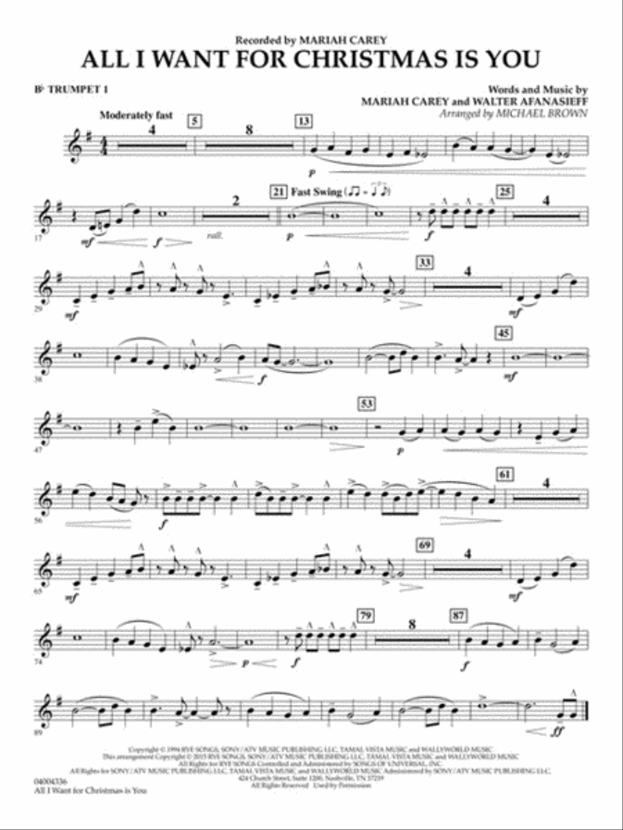 All I Want for Christmas Is You Concert Band scores gallery preview page 5