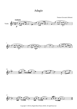 Book cover for Adagio (In G Minor) - Tomaso Giovanni Albinoni (Violin)