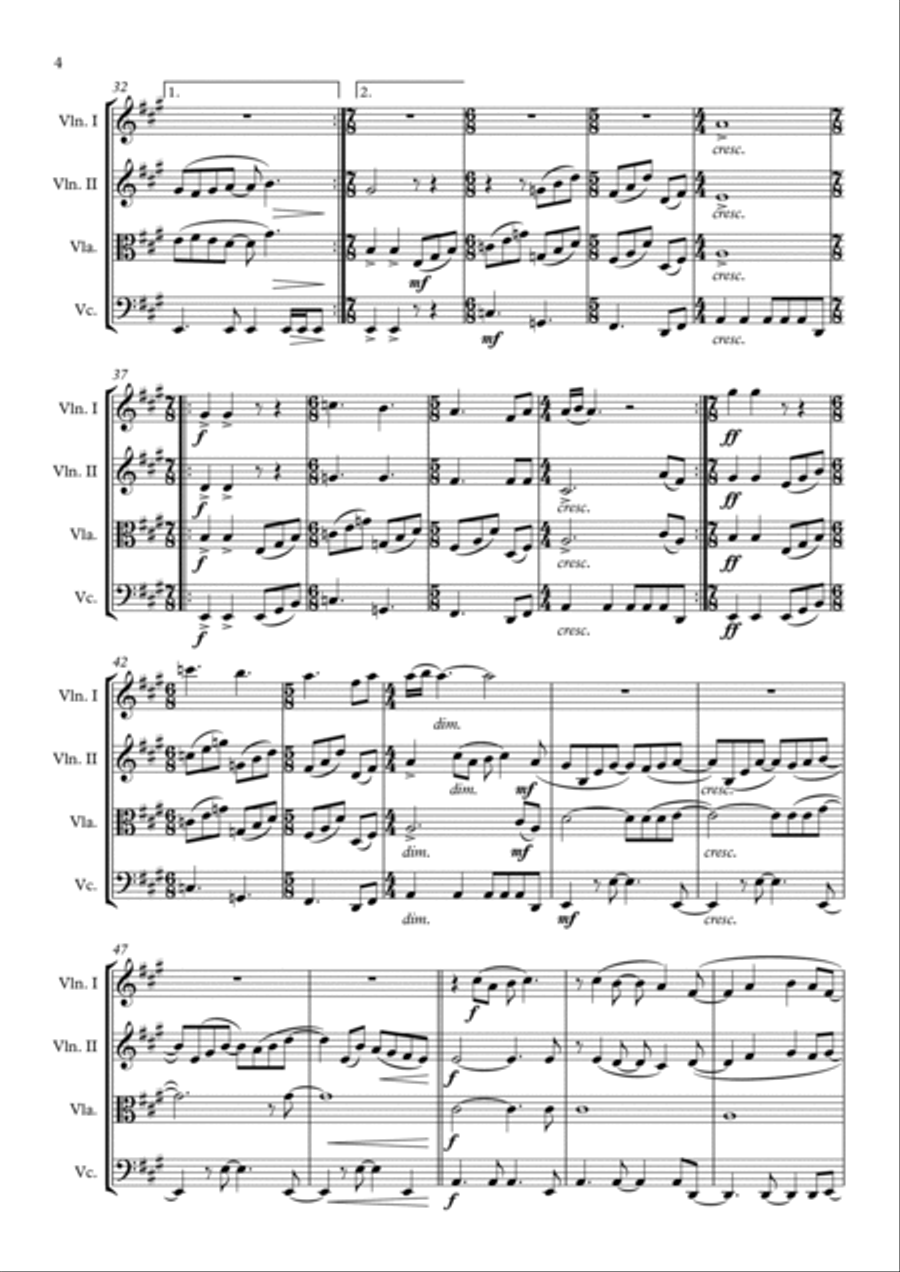 Here Comes The Sun String Quartet scores gallery preview page 4