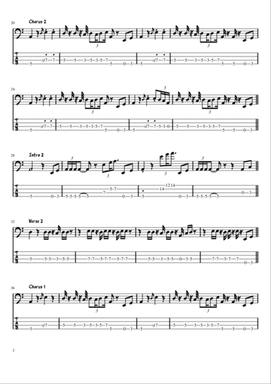 Chase The Devil Bass Guitar scores gallery preview page 2
