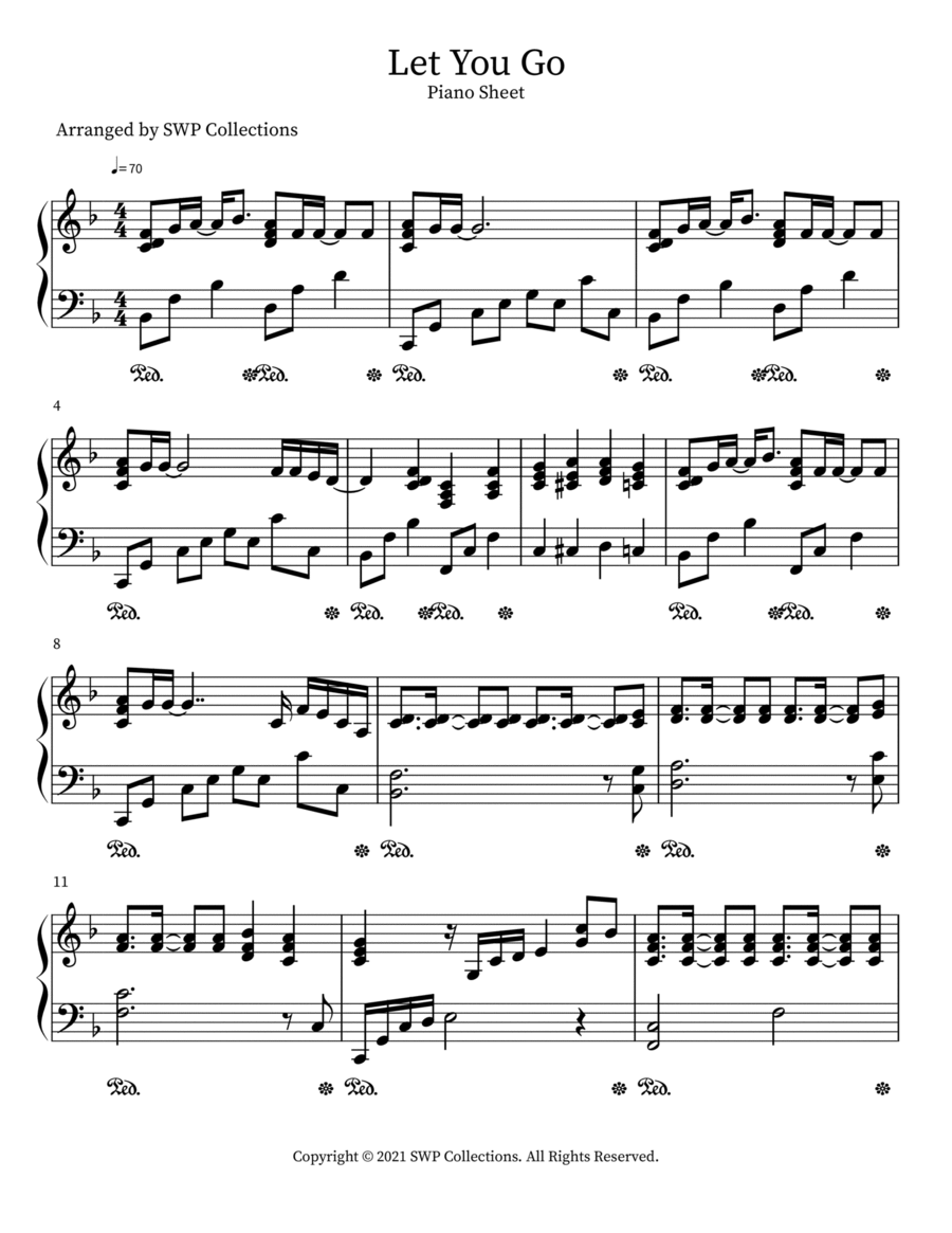 Let You Go Let You Go Piano Solo scores gallery preview page 1