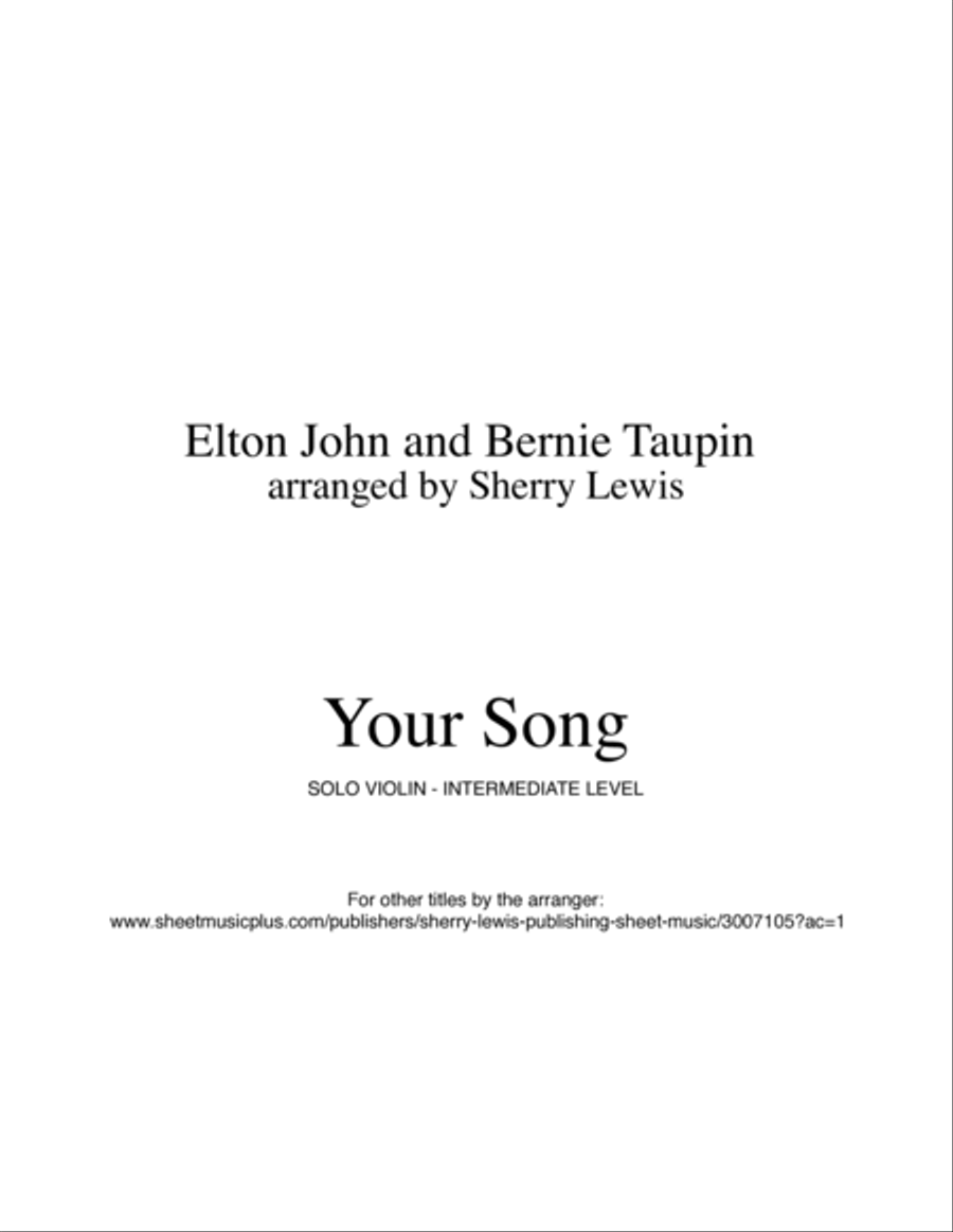 Your Song Violin Solo scores gallery preview page 2