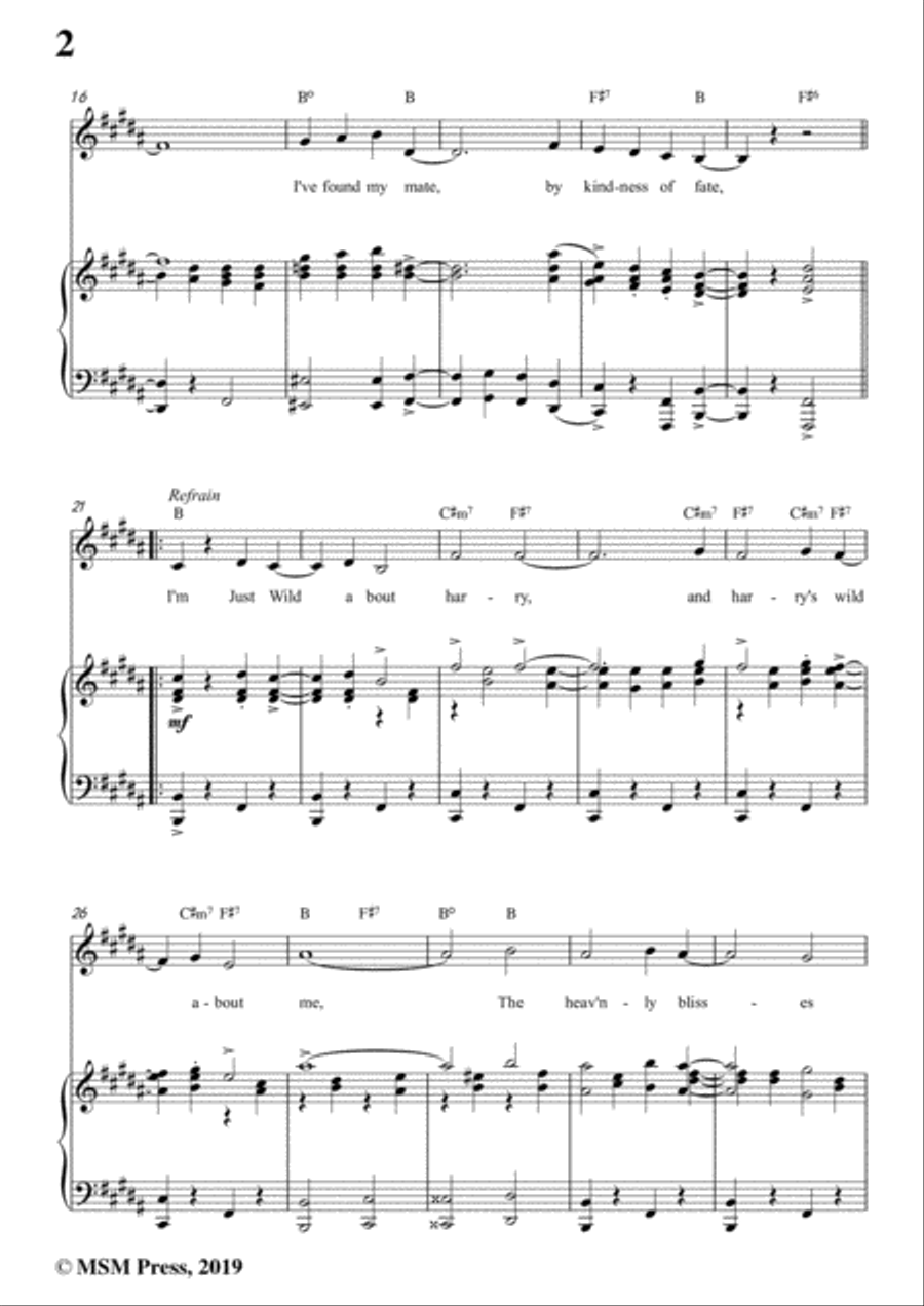 Eubie Blake-I'm Just Wild About Harry,in B Major,for Voice&Piano Voice scores gallery preview page 4