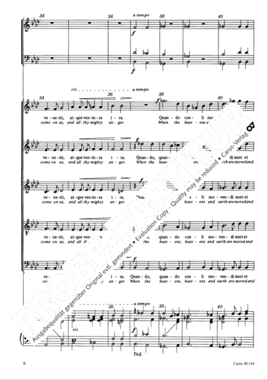 Save me, O thou gracious Lord (Libera me, Domine) SSATB scores gallery preview page 7