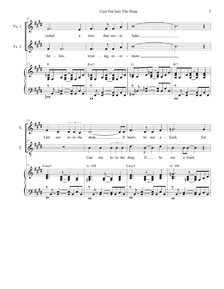 Cast Out Into The Deep (2-part choir - (Soprano and Tenor) 2-Part scores gallery preview page 3