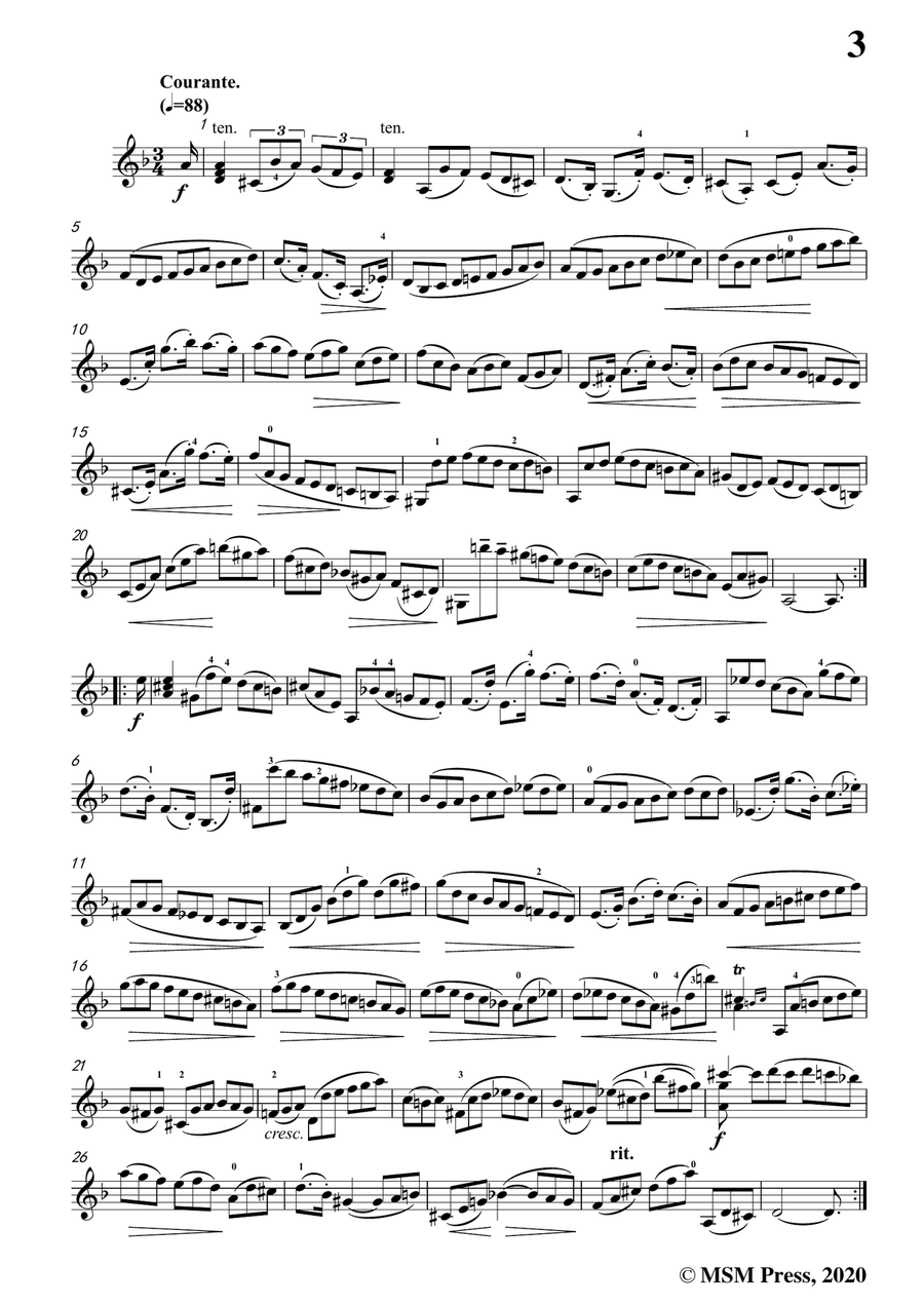 Bach,J.S.-Violin Partita No.2,in d minor,BWV 1004,for Violin Violin Solo scores gallery preview page 5
