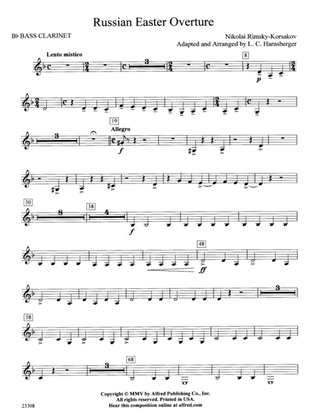 Russian Easter Overture: B-flat Bass Clarinet