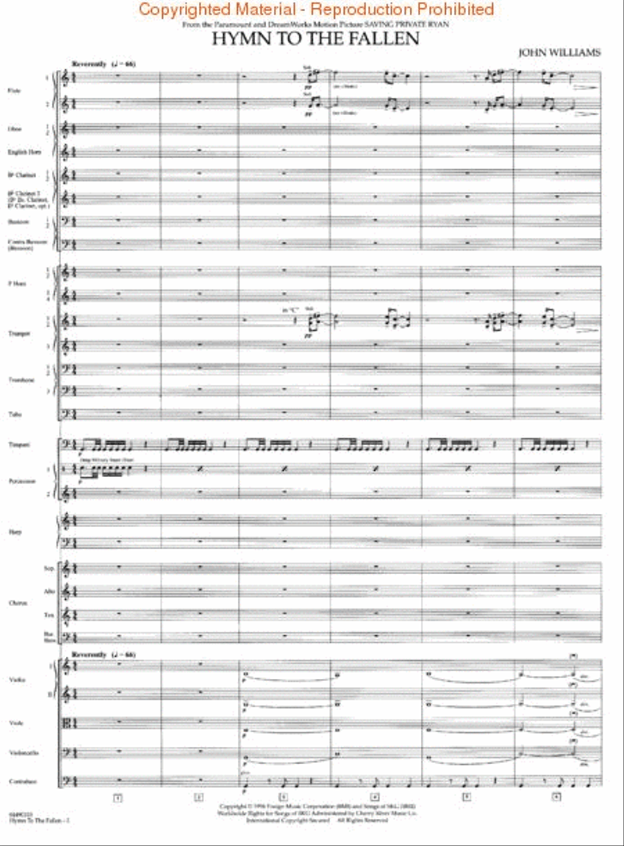 Hymn to the Fallen (from Saving Private Ryan) Choir scores gallery preview page 3