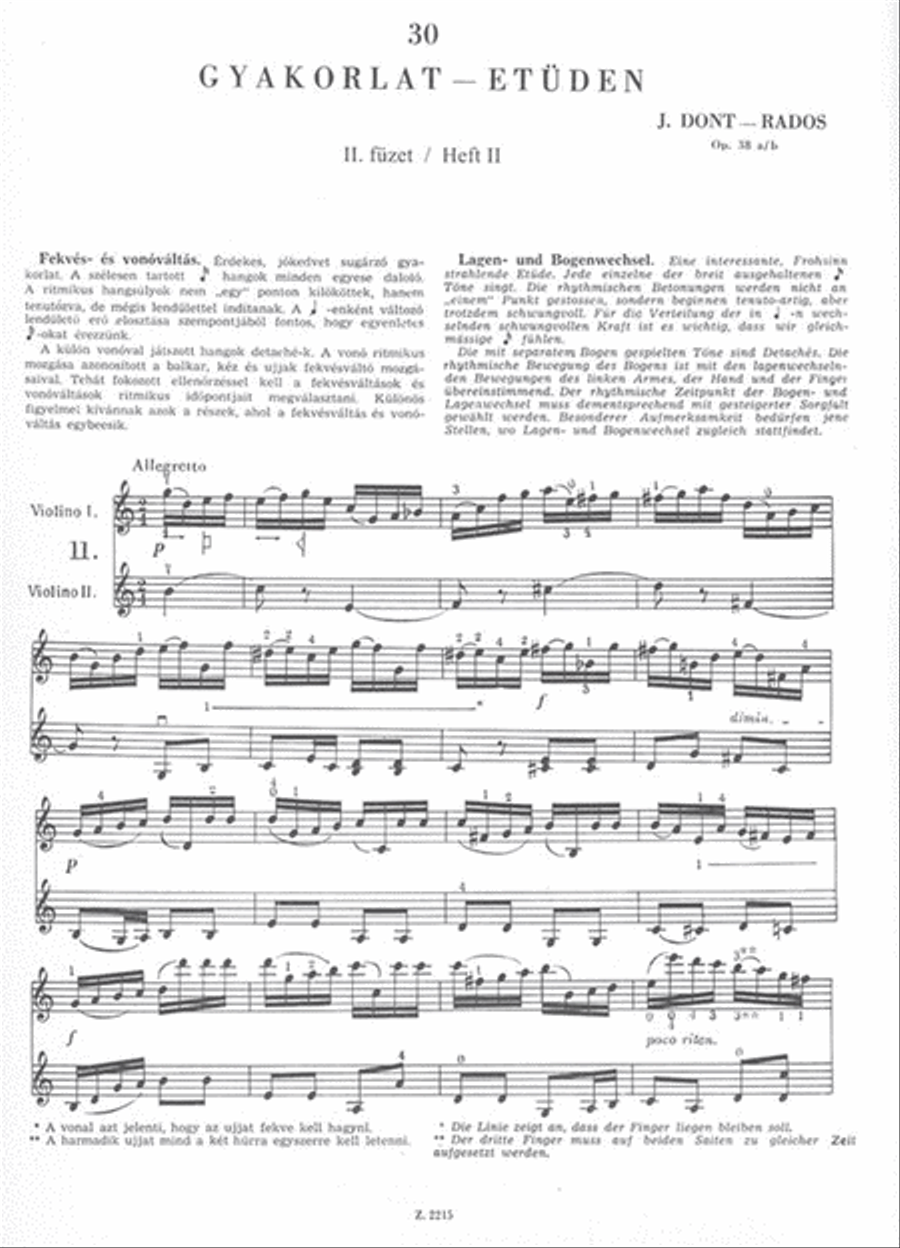 Gradus ad Parnassum II op. 38 30 fortgeschrittene String Duet scores gallery preview page 2