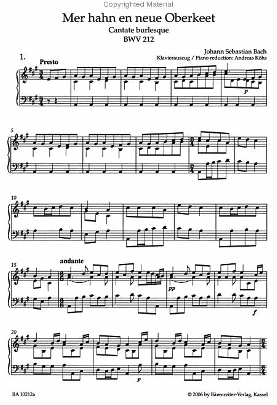 The Chamberlain is now our Squire BWV 212 'Peasant Cantata' Soprano Voice scores gallery preview page 2