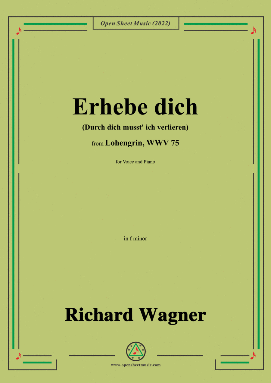 R. Wagner-Erhebe dich(Durch dich musst ich verlieren),in f minor,from Lohengrin,WWV 75 Voice scores gallery preview page 1