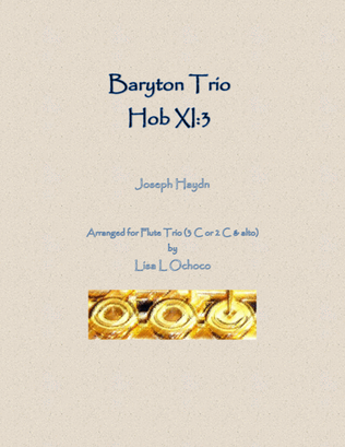 Book cover for Baryton Trio, Hob XI:3 for Flute Trio