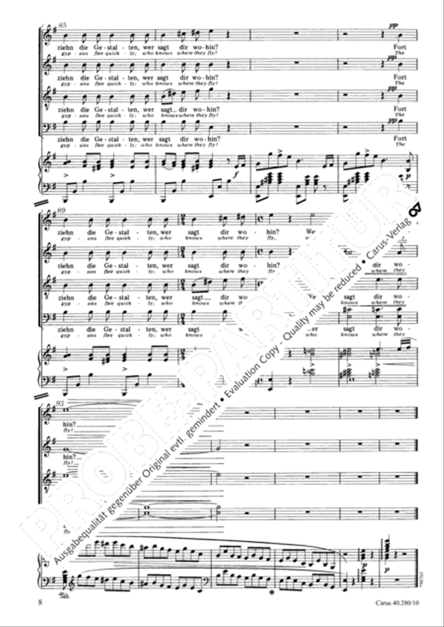In forest and shadows (Zigeunerleben) 4-Part scores gallery preview page 9