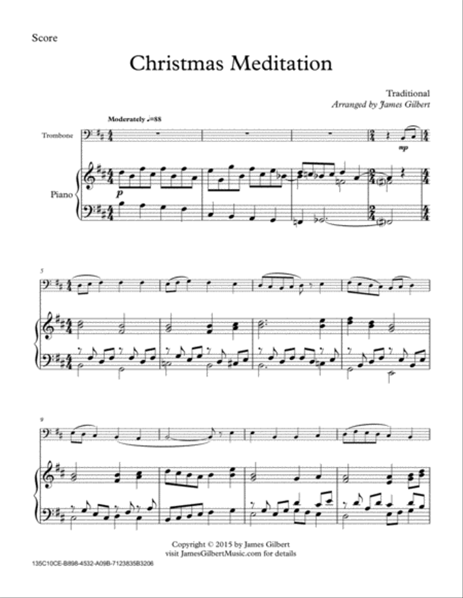 Christmas Meditation Piano scores gallery preview page 1