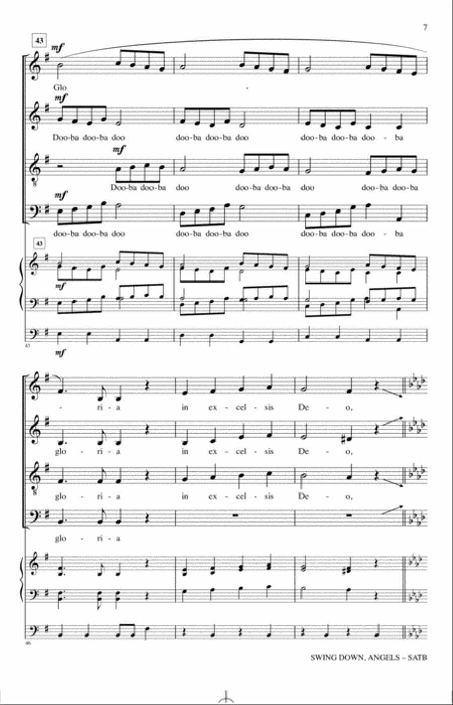 Swing Down, Angels 4-Part scores gallery preview page 6