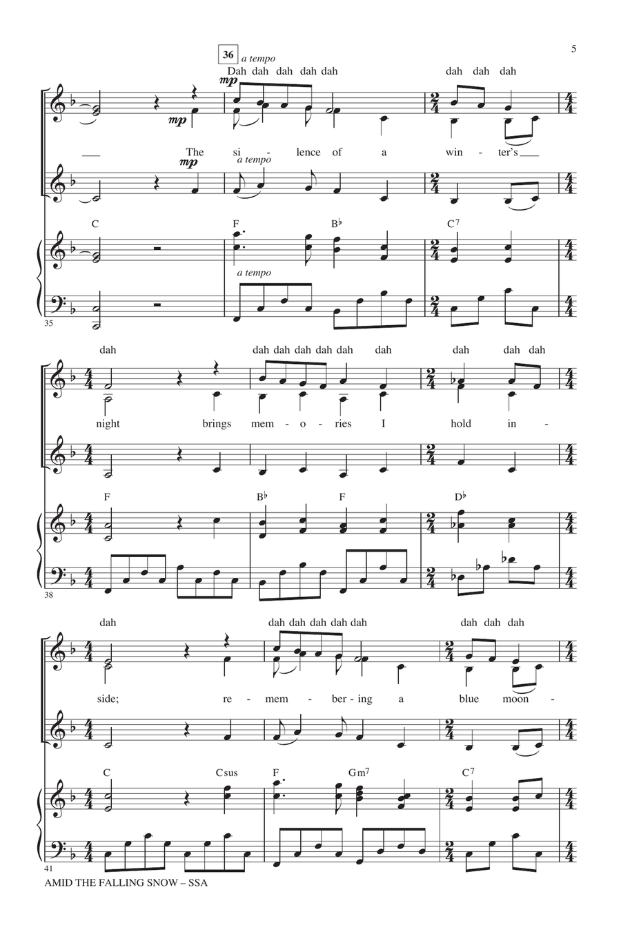 Amid The Falling Snow Amid The Falling Snow SSA scores gallery preview page 4