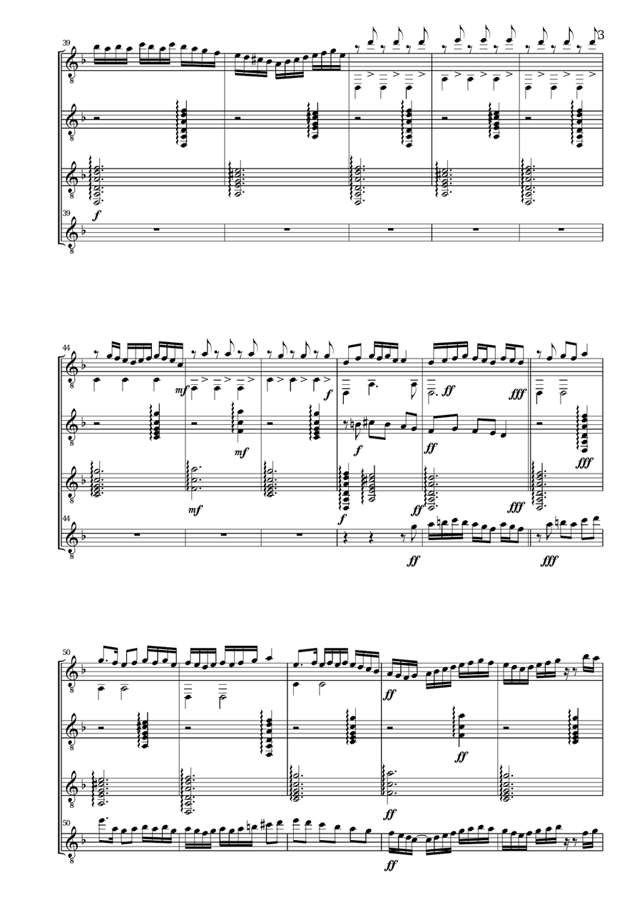 La Folia Variation for Guitar Quartet Small Ensemble scores gallery preview page 3