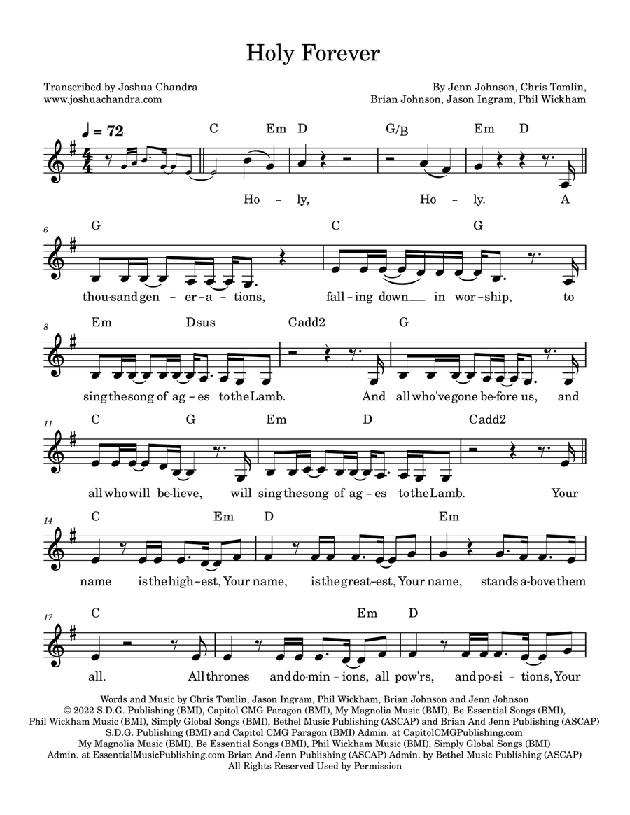 Holy Forever Guitar scores gallery preview page 1