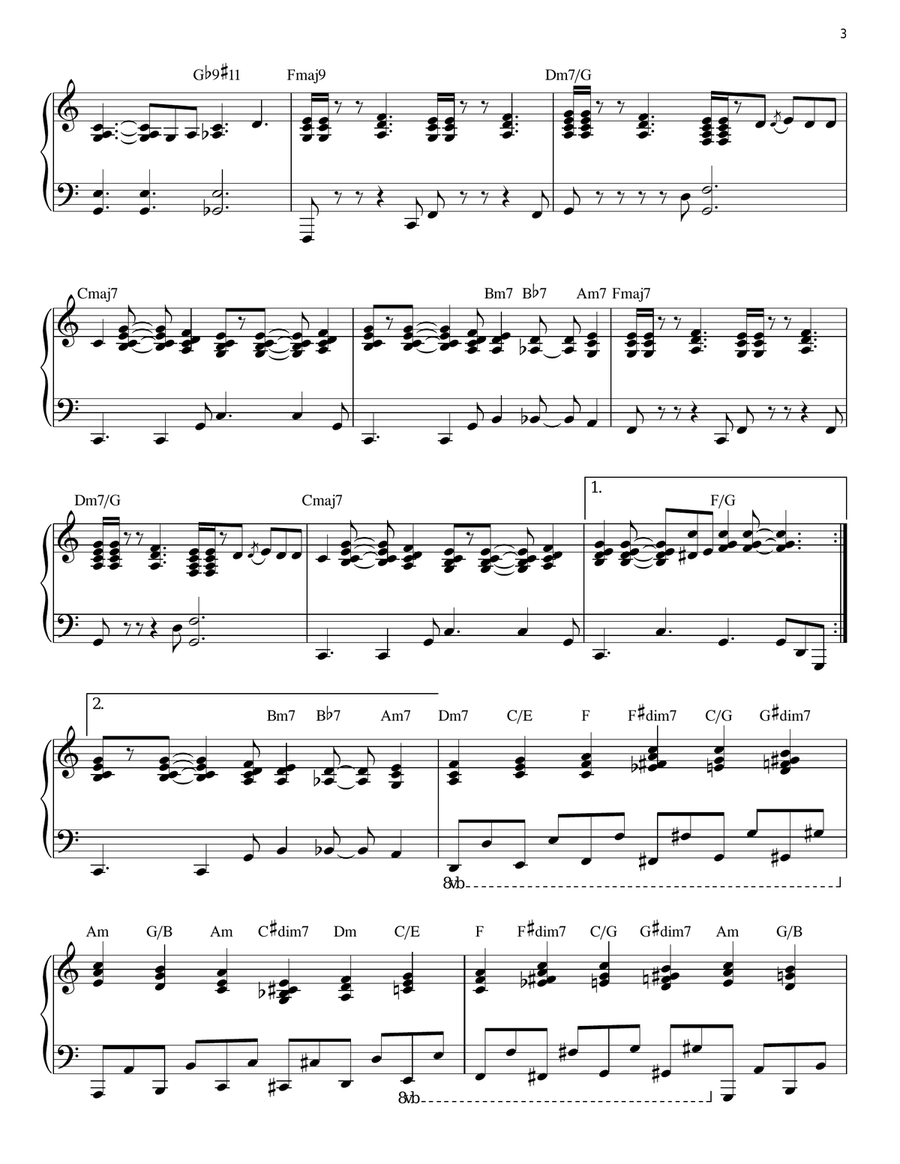 Minute By Minute (arr. Larry Moore) Piano Solo scores gallery preview page 3