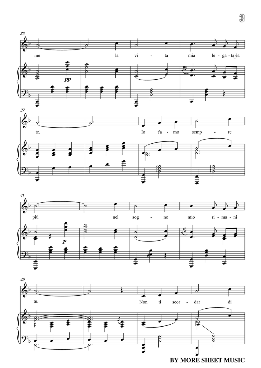 De Curtis-Non ti scordar di me in f minor Voice Solo scores gallery preview page 5