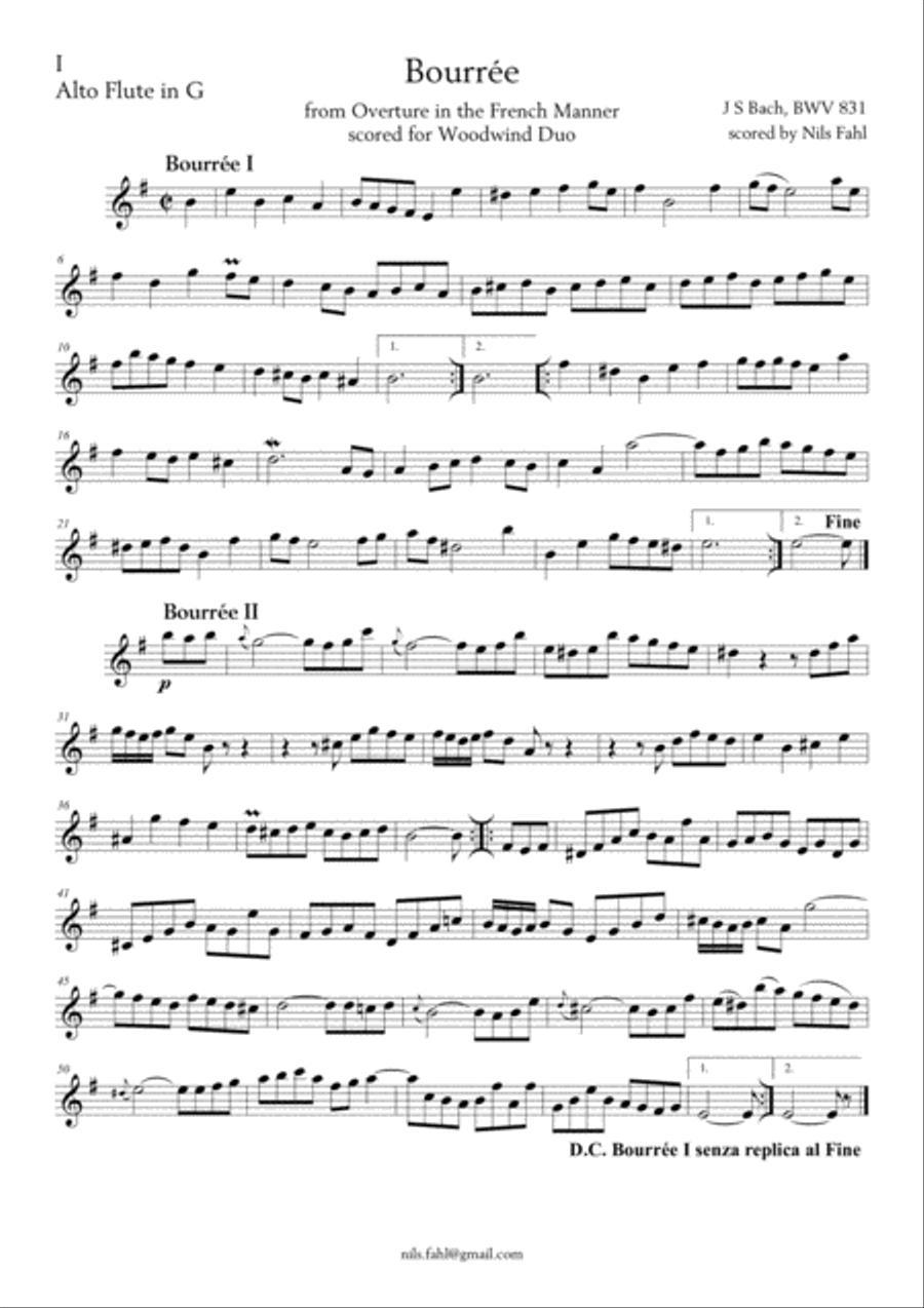 J S Bach Bourrée BWV 831 Woodwind Duo Woodwind Ensemble scores gallery preview page 4