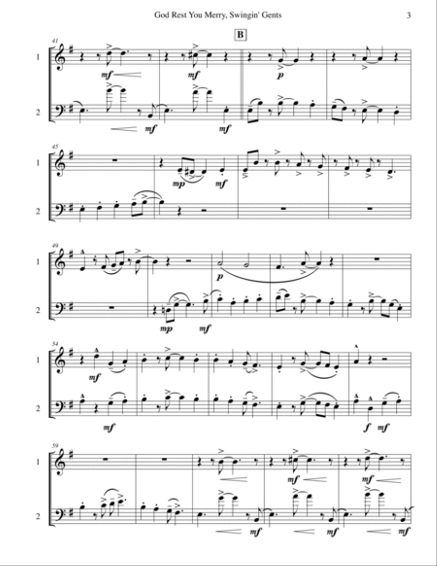 God Rest You Merry, Gentlemen (Mixed Duet) Score and Parts scores gallery preview page 4