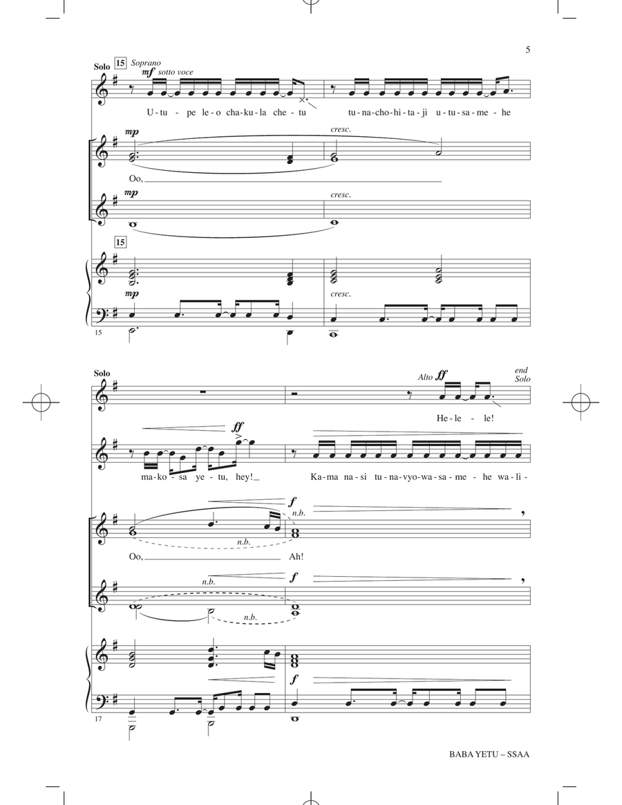 Baba Yetu (from Civilization IV) (arr. Roger Emerson) SSA scores gallery preview page 3