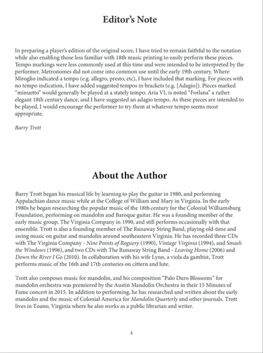 18th Century Mandolin Duets of Jean-Baptiste Miroglio Mandolin scores gallery preview page 5