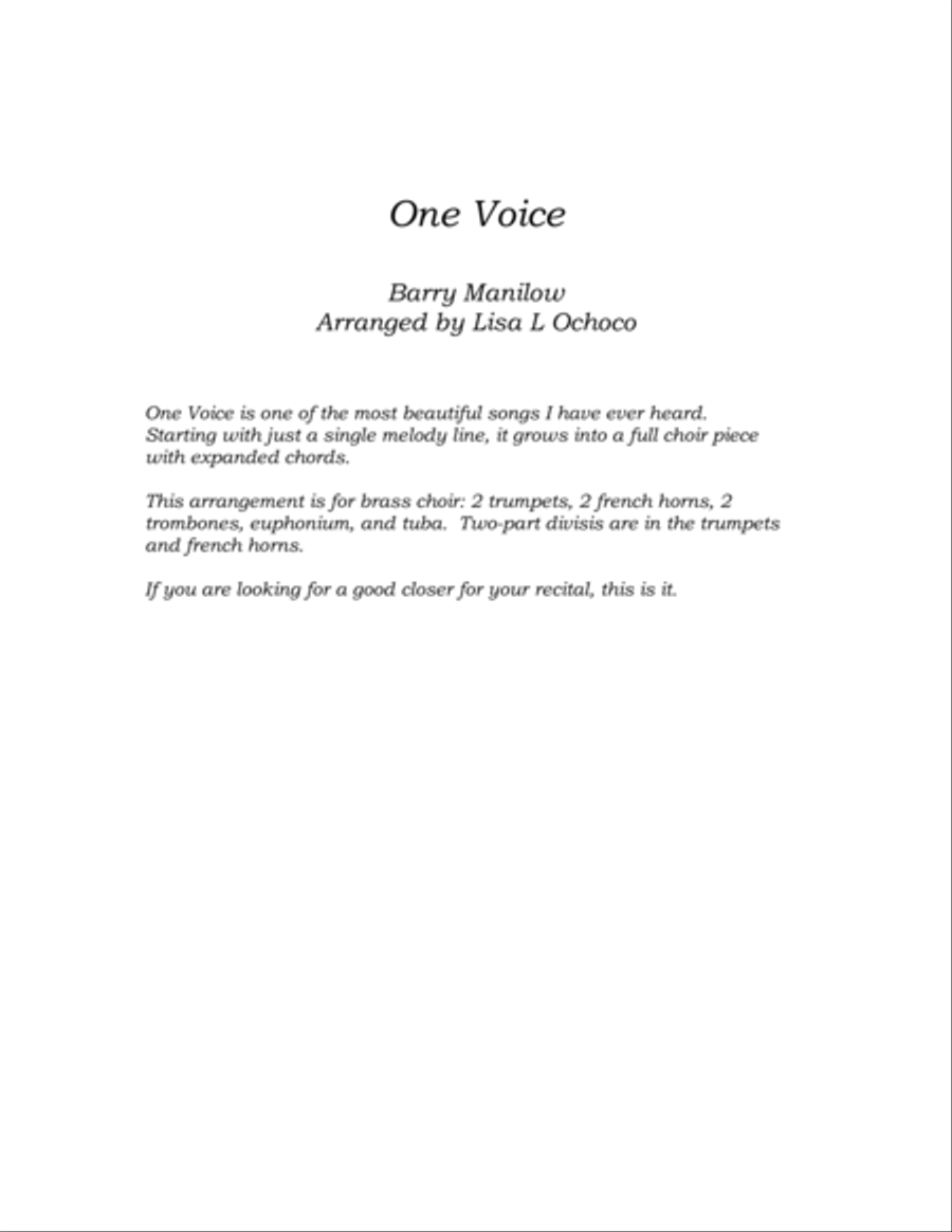 One Voice One Voice Brass Band scores gallery preview page 4