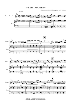 William Tell Overture for Descant Recorder and Piano