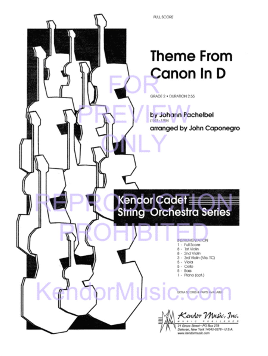 Theme From Canon In D String Orchestra scores gallery preview page 2